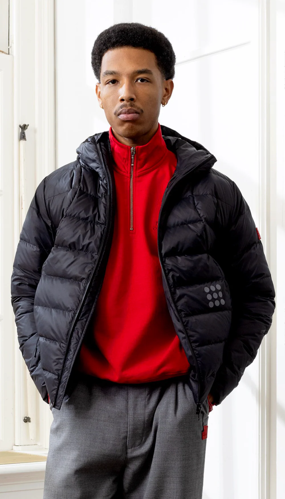 Emblem Half-Zip Sweater Red | red - Image 4