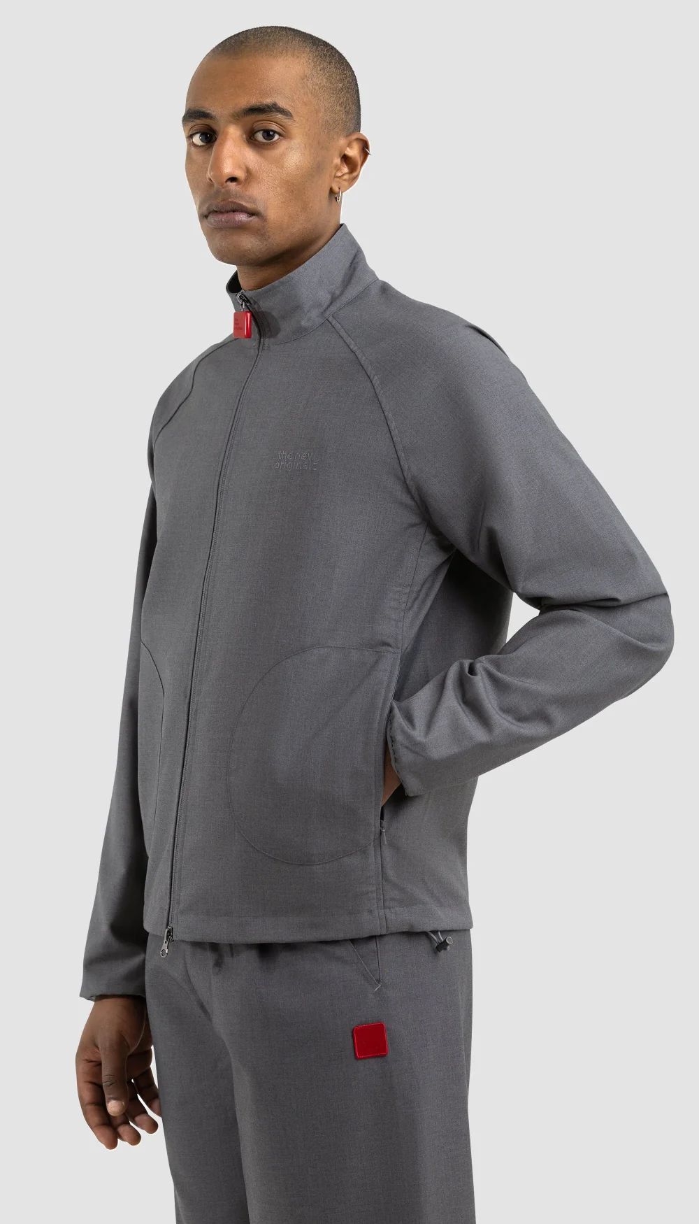Emblem Tech Jacket Black | Light Grey melange - Image 4