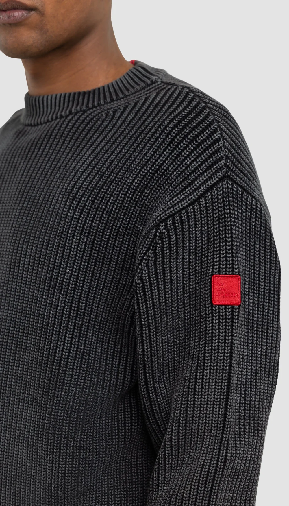 Fisherman Rib Knit Crewneck Black | Black - Image 4