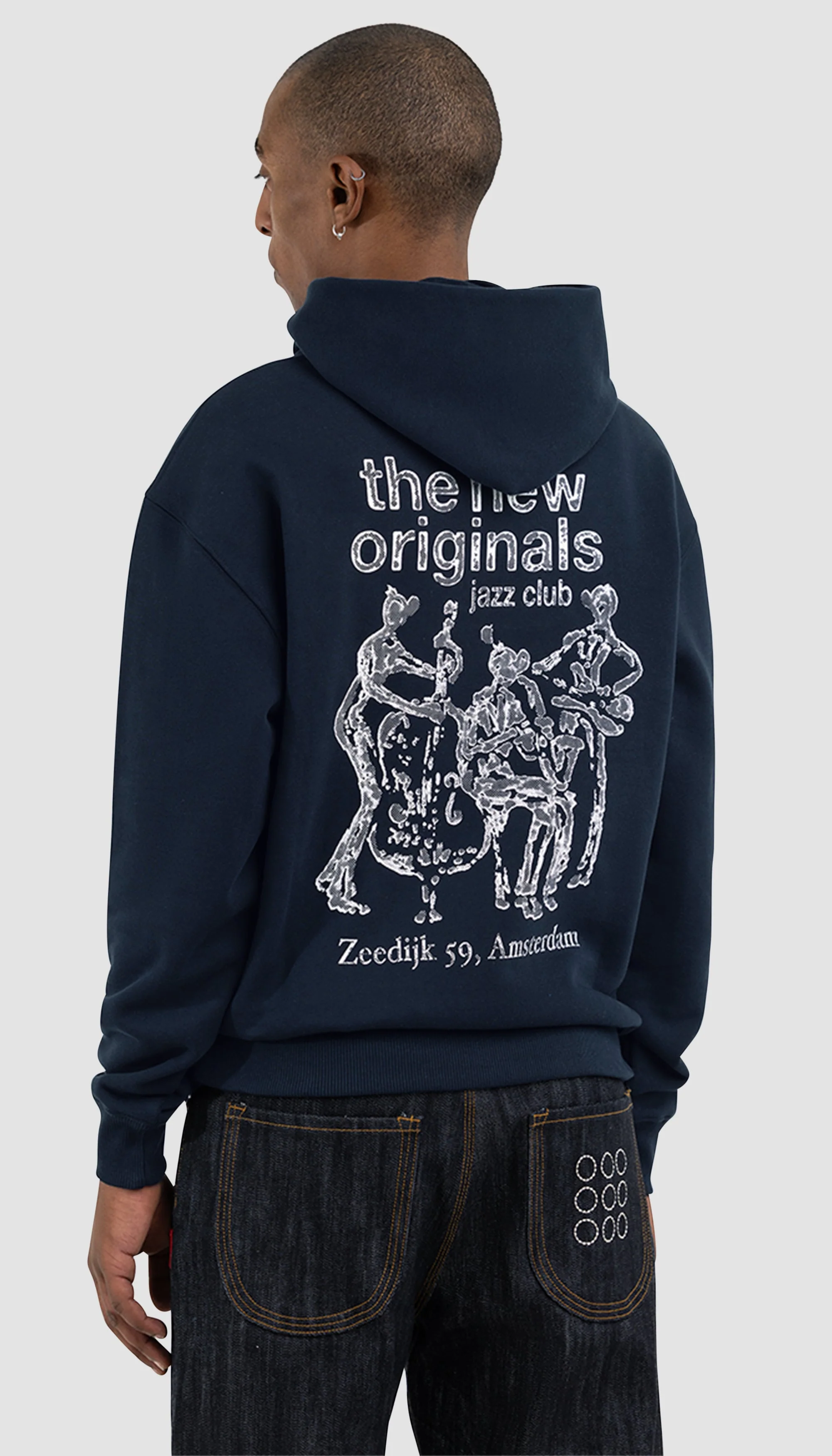 Jazz Club Hoodie Navy Blue | Navy - Image 4